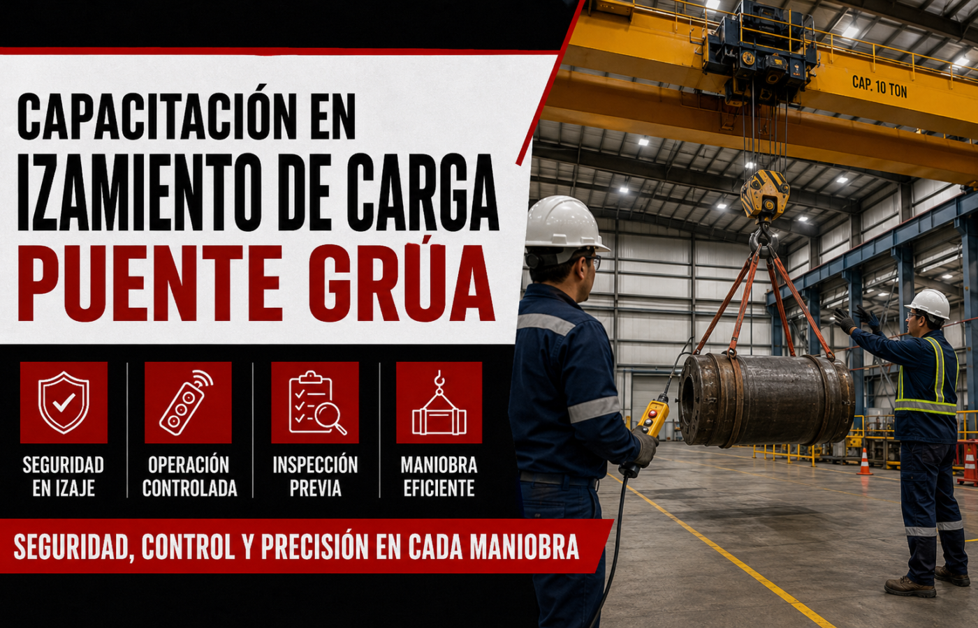 Capacitación en izamiento de carga puente grúa