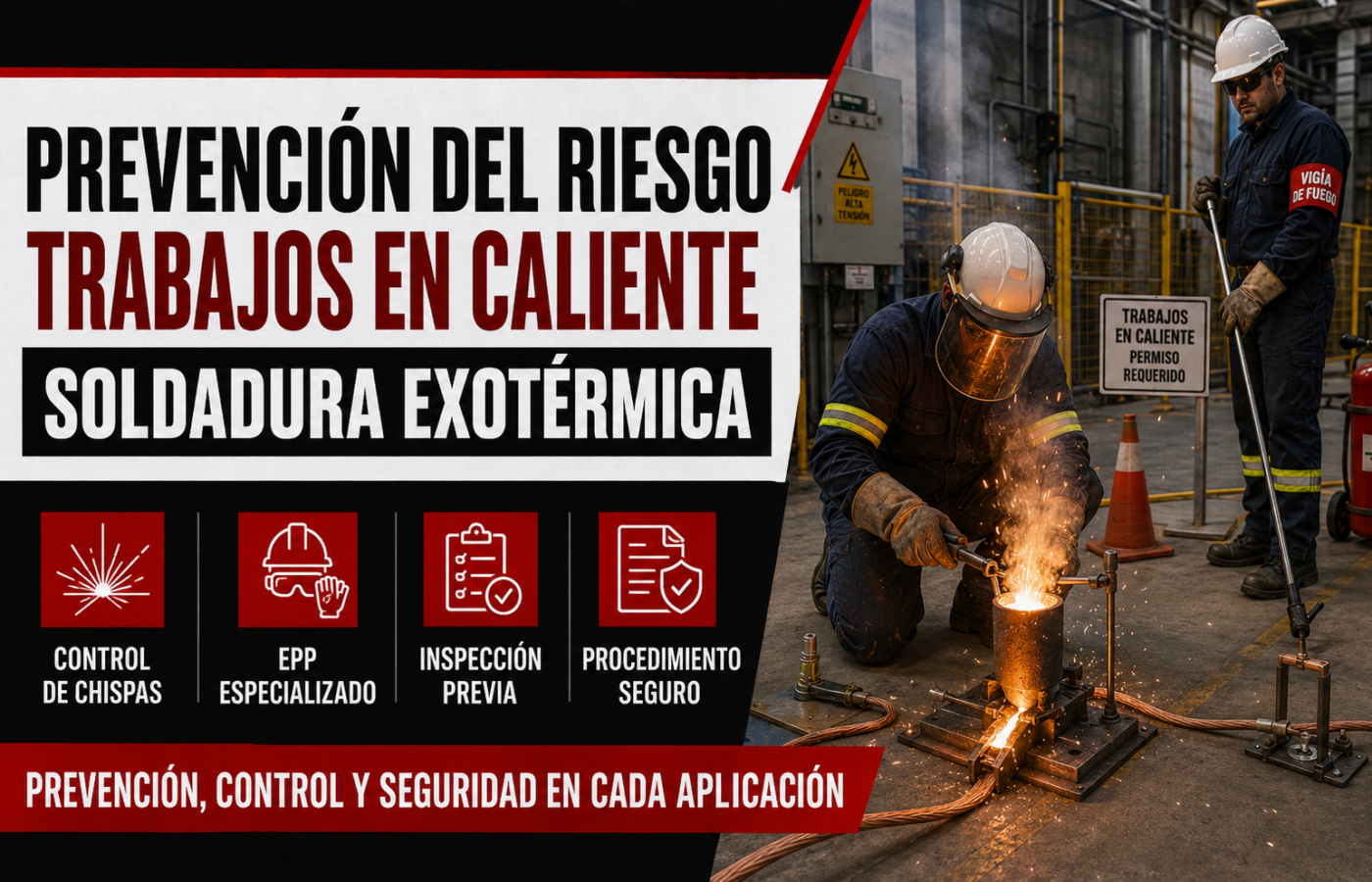 Curso certificado Prevención del riesgo en trabajos en caliente soldadura exotérmica